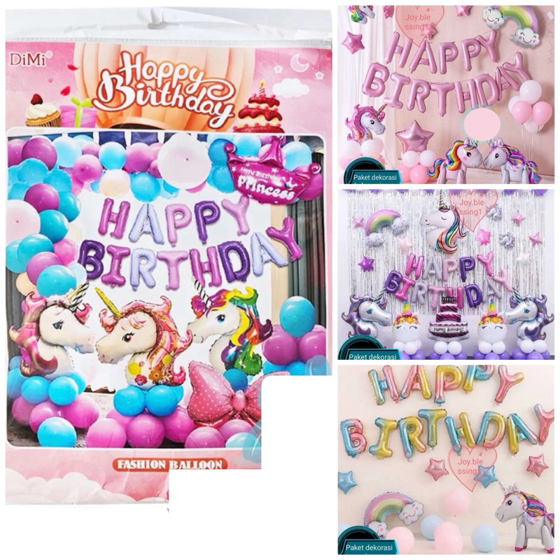 PAKET DEKORASI BALON UNICORN/DEKORASI BALON  UNICORN SET