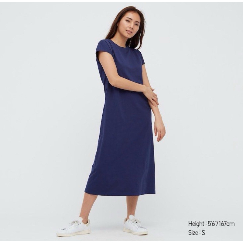 PRELOVED UNIQLO DRESS in Navy Blue. Sz S // Uniqlo Dress Biru Tua Size S