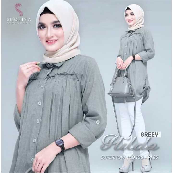 Baju Tunik Atasan Wanita Kekinian Terbaru // Tunik HILDA // Busana Muslim Kekinian