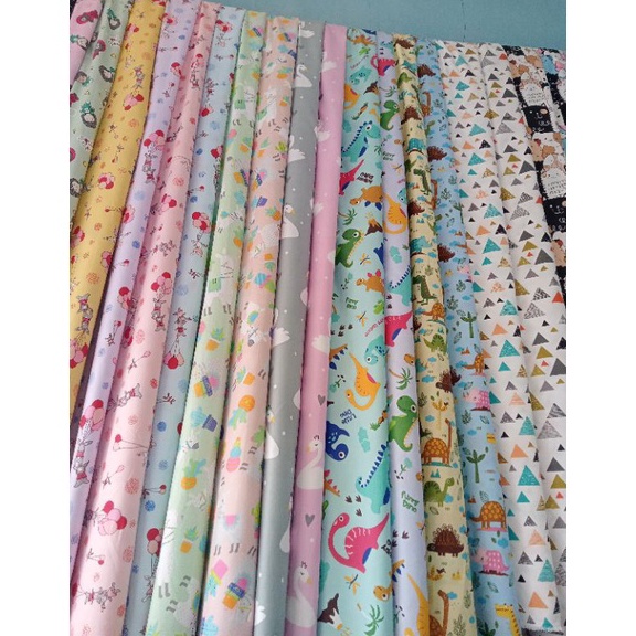 Action Now Bahan Kain Baju Anak Katun Meteran bunga lebar 24cm