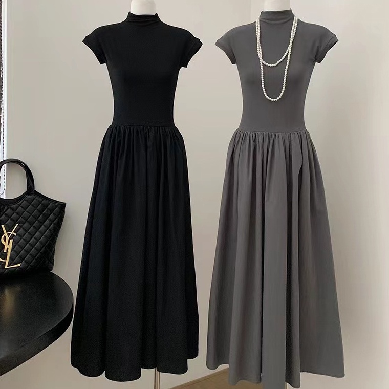 Oke Pr Long dress jumbo dress kasual wanita dres bali kekinian dress hitam tanpa lengan midi dress T