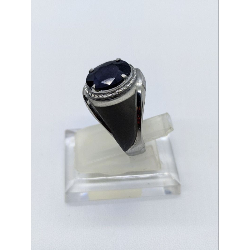 Natural Blue Sapphire ring monel doff handmade
