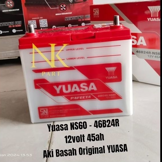 Aki Mobil Ford Ecosport Yuasa NS60 Basah 12Volt 45Ah