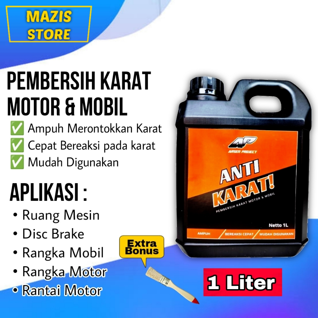 CAIRAN PEMBERSIH KARAT PADA RANGKA MOBIL MOTOR BESI ALUMINIUM ARSEN PROJECT ANTI KARAT 1LITER