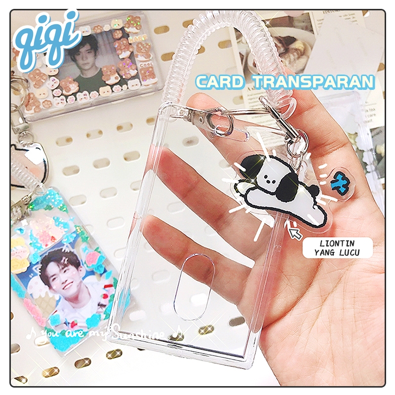 

Tempat kartu ID card Holder photocard holder aesthetic akrilik transparan/gantungan kartu id card/tempat id card kalung - Qiqi Treasure