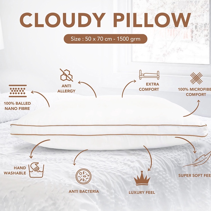 ORIGINAL King Rabbit Cloudy Hotel Pillow Firm  Bantal Kepala 5x7 cm