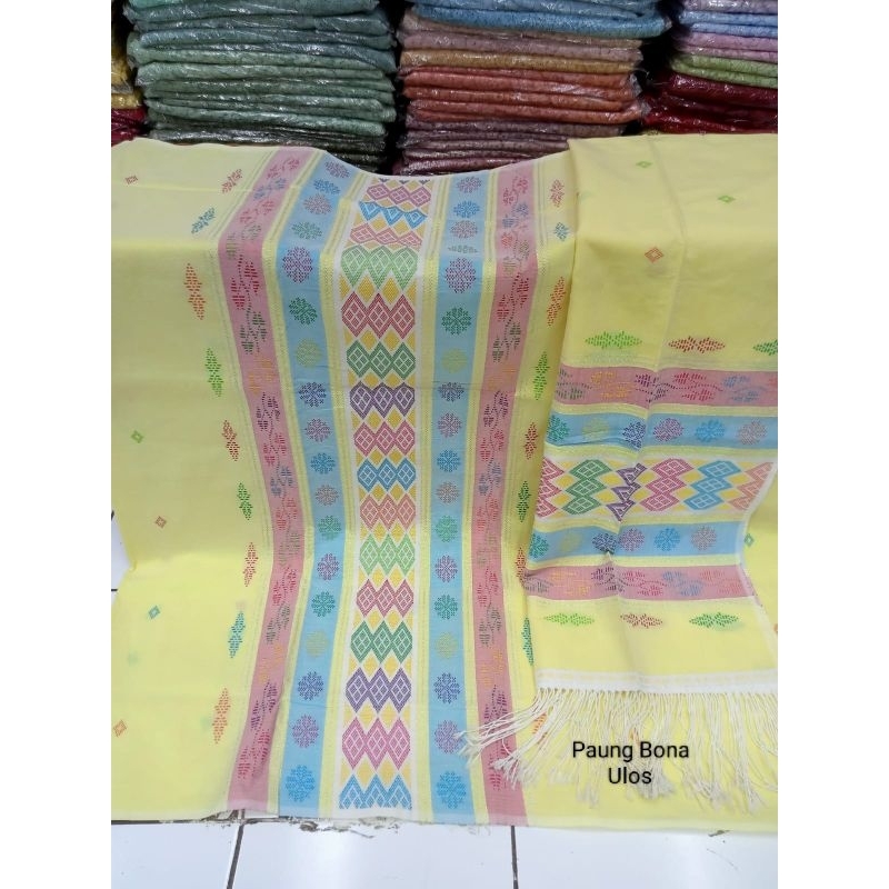 SONGKET SADUM TARUTUNG WARNA KUNING TUMPAL BIRU//PINK.
