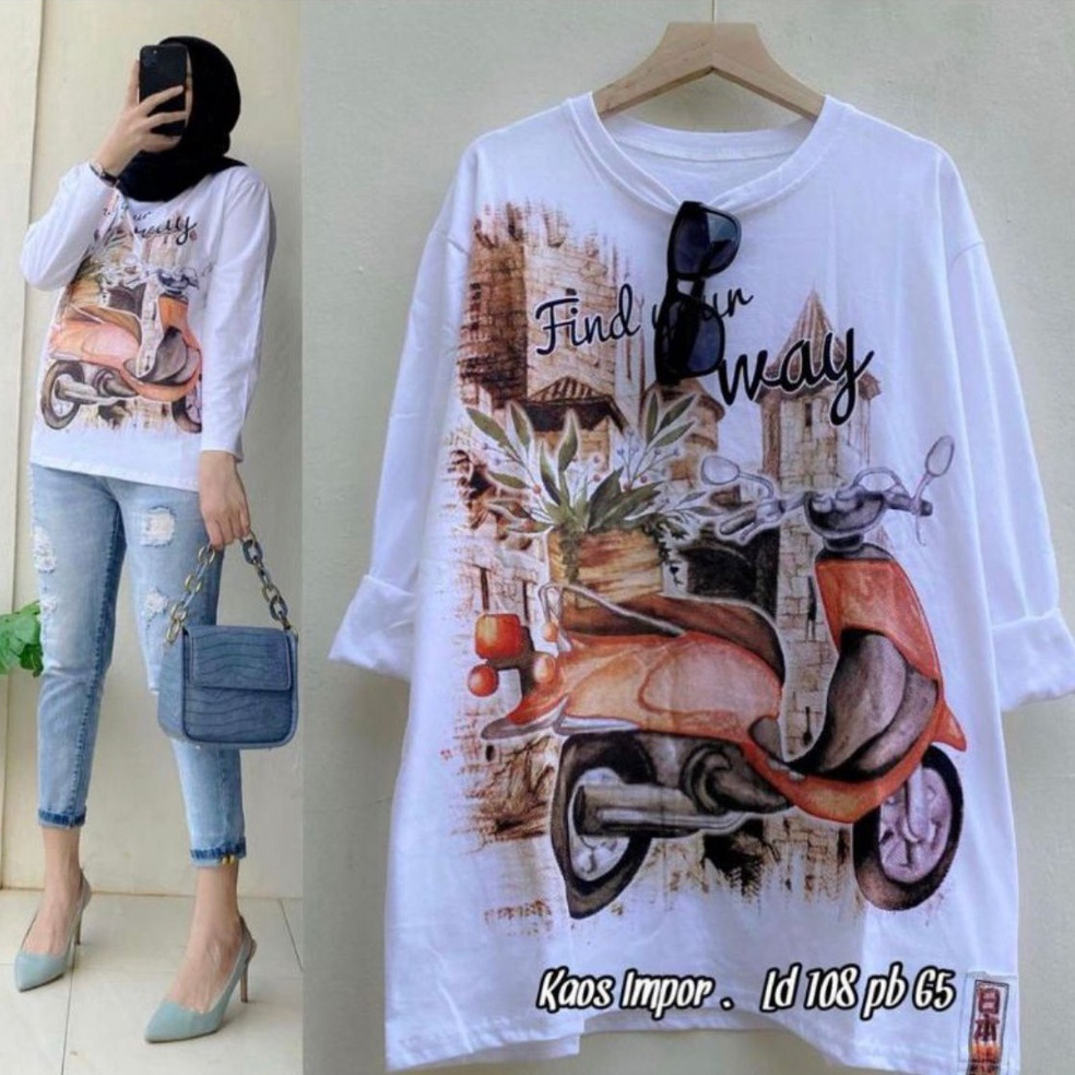 Terbaik Baju Sweater Oversize Vespa Blouse Top Lengan Panjang  Vespa Way