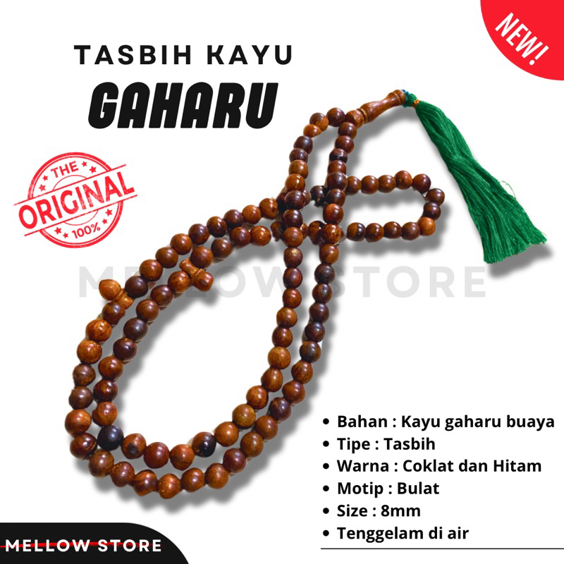 Tasbih kayu Gaharu Kalimantan 8mm,Gaharu Wangi Asli 100%