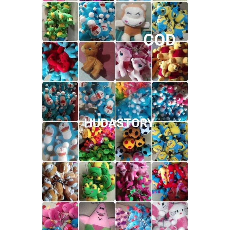 Promo Boneka Berbagai macam karakter Harga grosir Gratis kop Ceplokan tempel kaca mobil