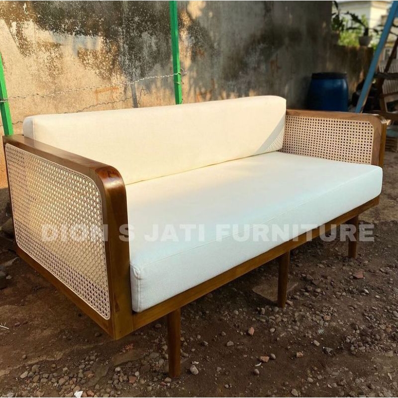sofa minimalis kayu jati rotan sofa ruang tamu jati rotan