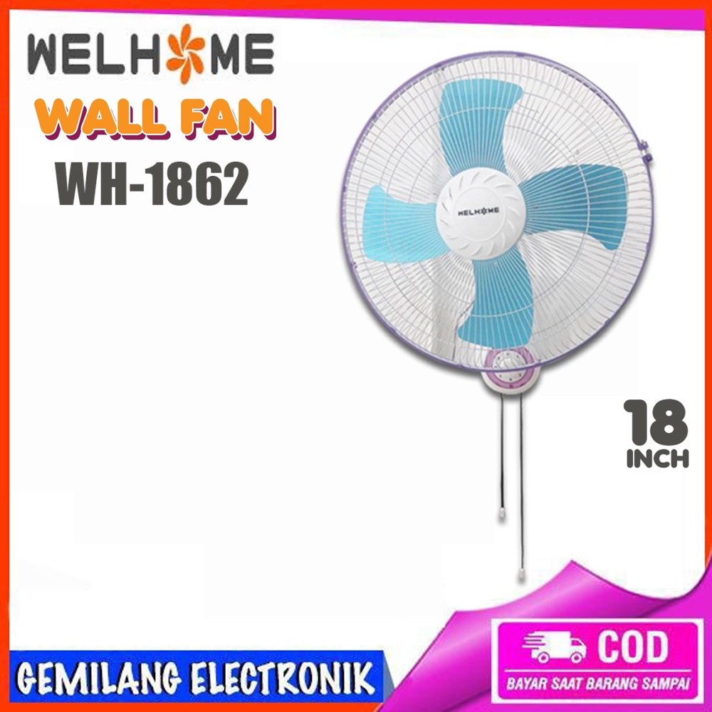 Welhome KIpas Angin WH-1862 Wall Fan 18 Inch