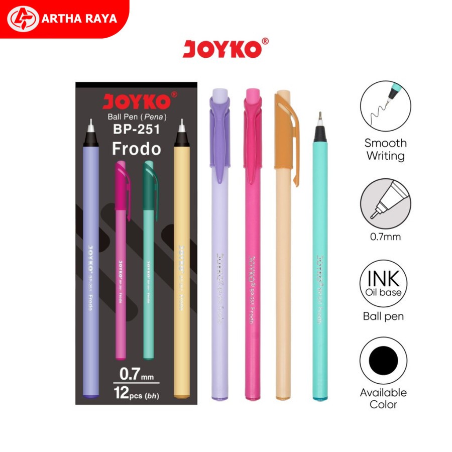 

Ball Pen Pulpen Pena Joyko BP-251 Frodo 0.7 mm 1 Box 12 Pcs