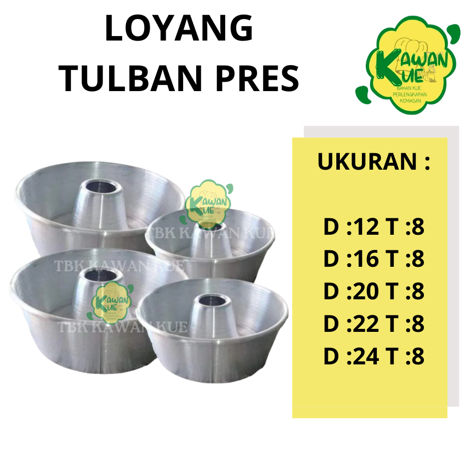 Loyang Tulban Press / Cetakan Kue Bolu / Loyang Kue Bolu Tulban / Alat Cetakan/Cetakan Aluminium