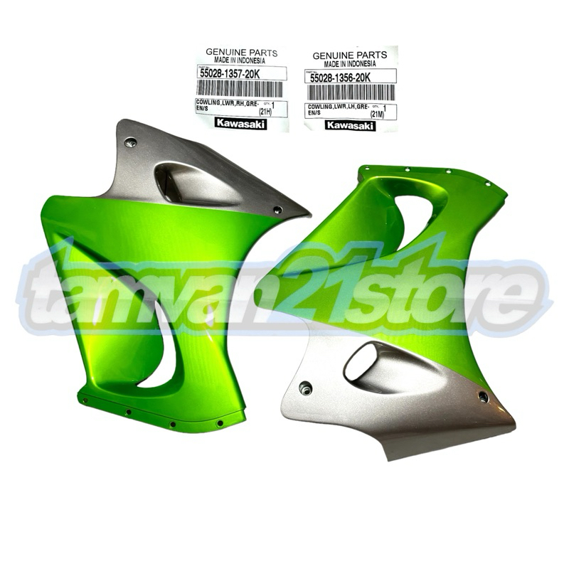 SEPASANG BODY FAIRING NINJA RR OLD 2007 ORIGINAL 55028-1356-20K 55028-1357-20K