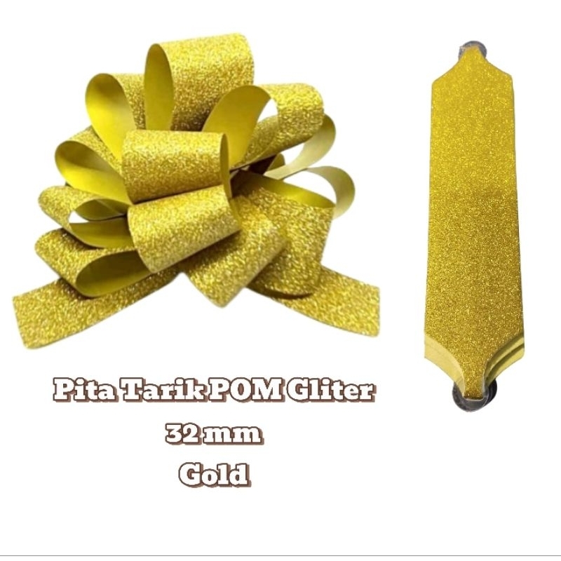 

Pita Tarik POM Glitter Gold 32mm