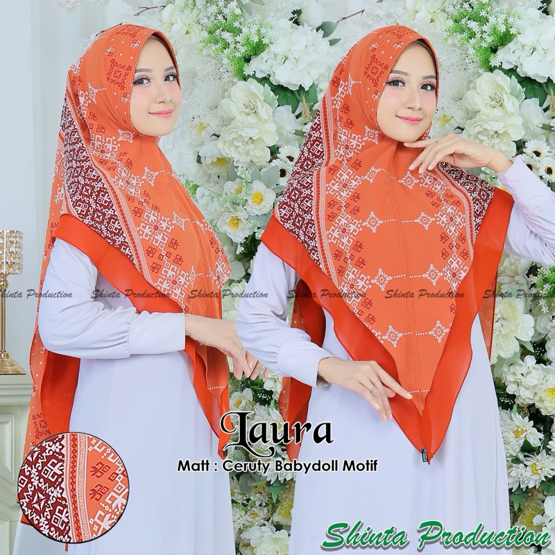 khimar jumbo ceruty babydoll motif jilbab syari motif abstrak