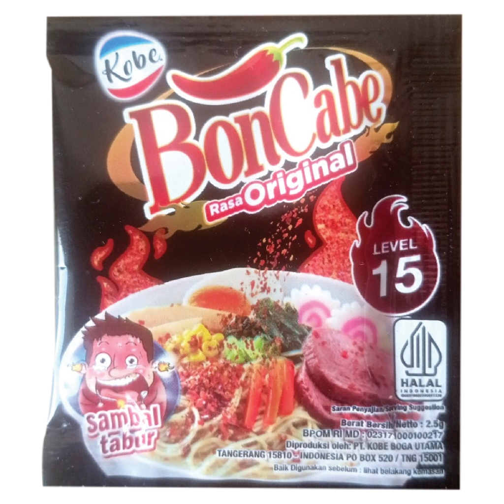 

KOBE Boncabe level 15 berat 2,5 gram (SACHET)