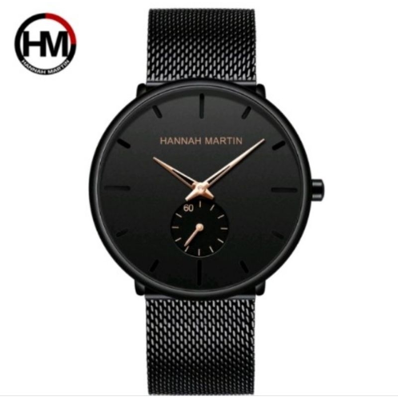 HANNAH MARTIN Jam Tangan Pria Sangat Tipis 100% Original Korea