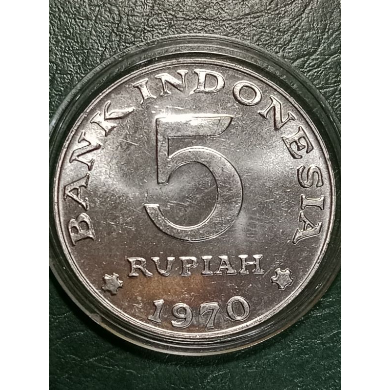 Koin Indonesia 5 Rupiah Aluminium Tahun 1970