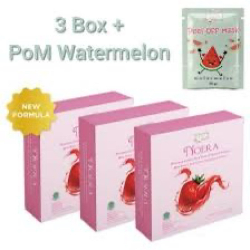 Paket Noera Collagen Drink Strawberry 3 box 45 sachet - Kolagen Nora Official Asli Grosir Murah 100%