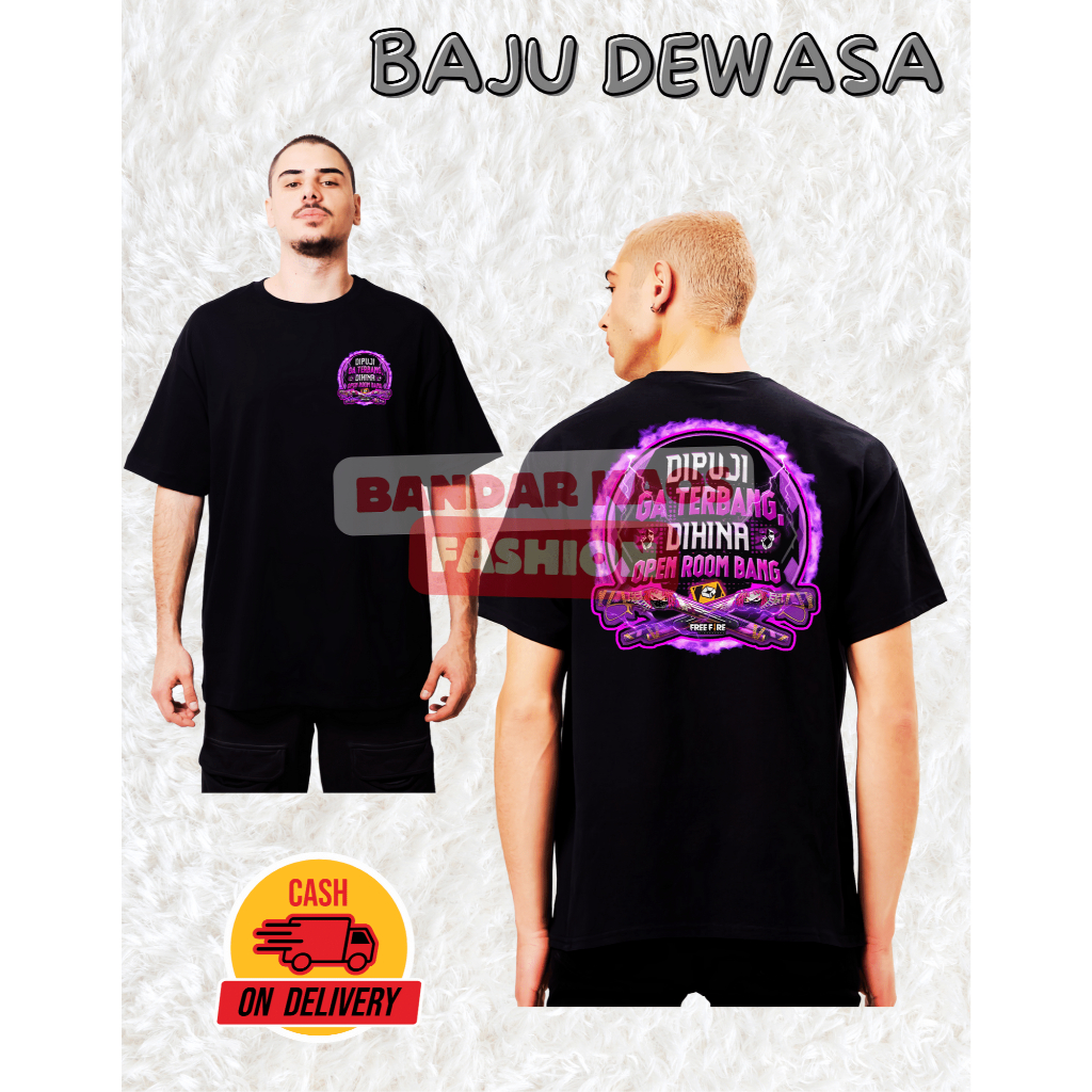 BANDAR KAOS - KAOS FF OPEN ROOM DEWASA USIA 13 TAHUN KE ATAS - KAOS SG RAPPER - BAJU PECINTA FREEFIR