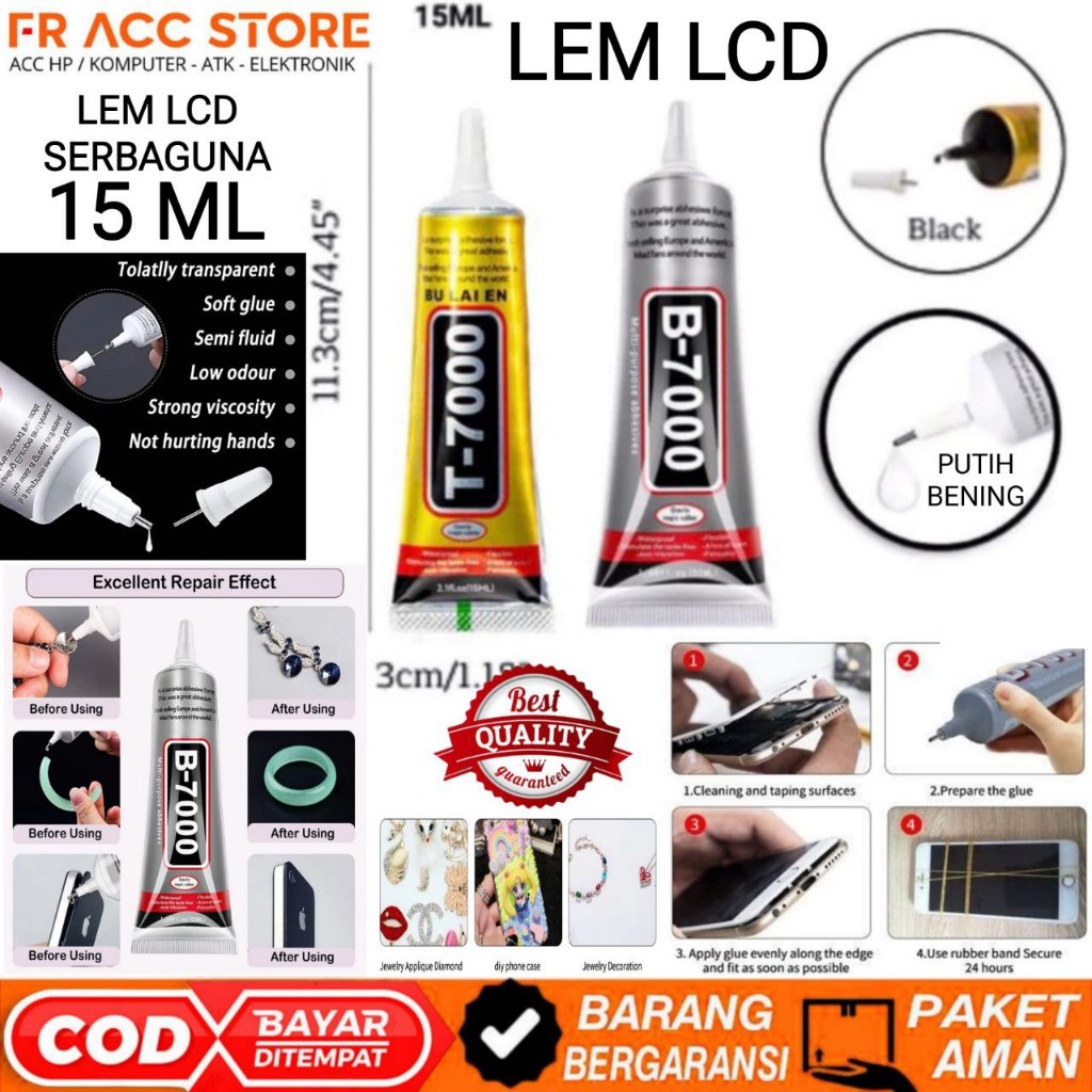 Lem LCD HP T7000 15ml Hitam Lem LCD Touchcsreen B7000 Bening Serbaguna