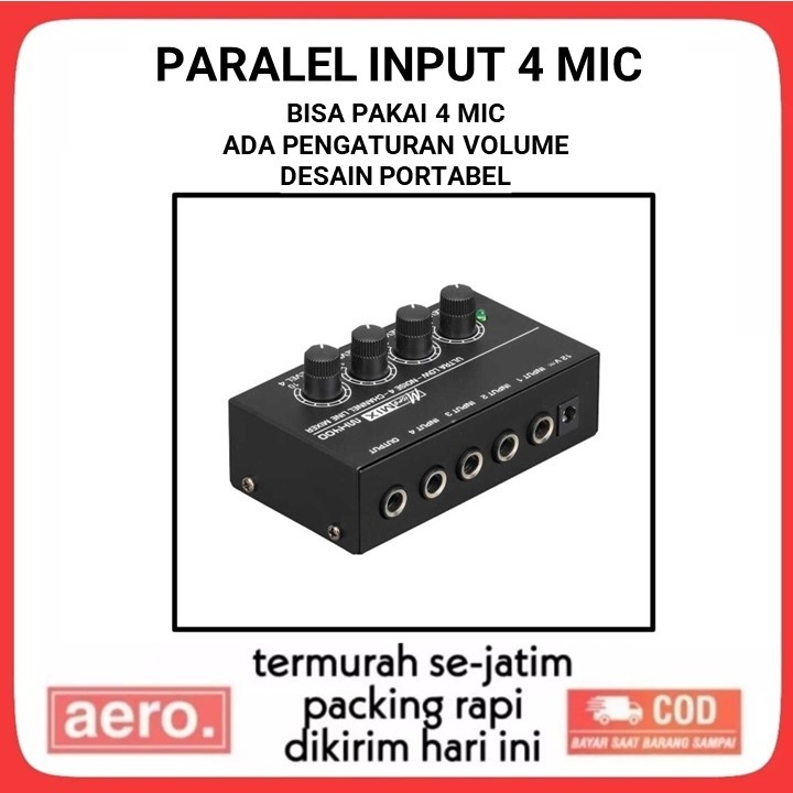 Paralel Input Mikrofon 4 Channel LEORY N-AUDIO Professional Ultra-compact Karaoke Mixer 4 Channel