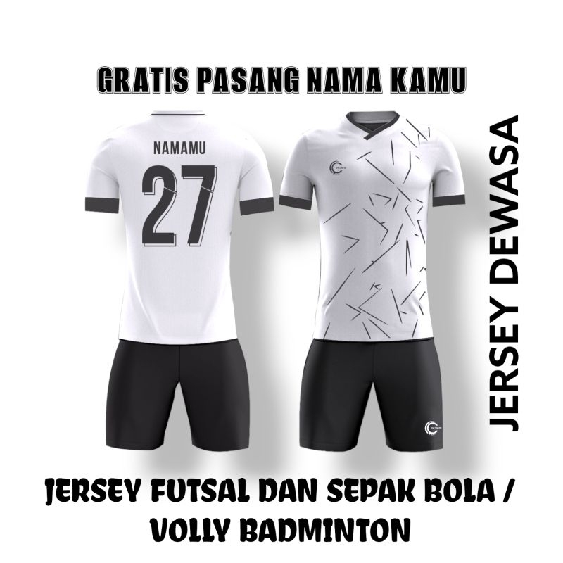 Jersey futsal gratis sablon nama nomor sendiri/baju bola dan volly badminton & takraw set dewasa