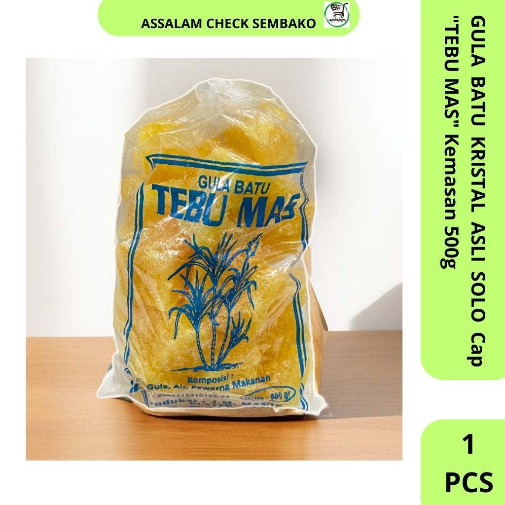 

GULA BATU KRISTAL ASLI SOLO Cap TEBU MAS Kemasan 500 gram