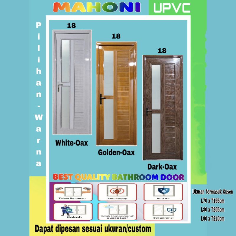 Pintu Kamar Mandi Upvc Mahoni Serat Kayu 18