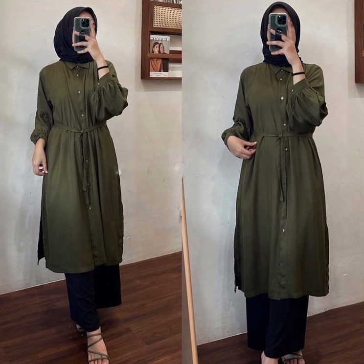 Sekarang Promo  Baju Long Dress TunikTali Basic  Pety Long Tunik Tali Lepas Wanita Muslim