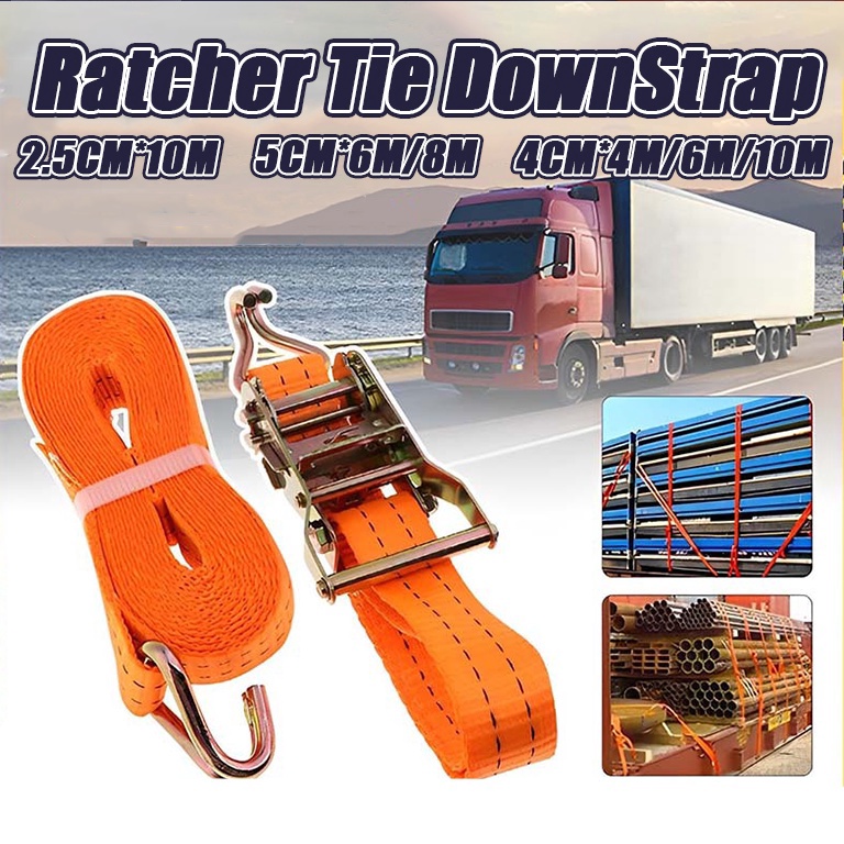 Harga Max Tali Trek BeltRachet Tie Down 81 Meter1 TON Webbing Cargo Lashing BeltTrack Webbing Cargo 