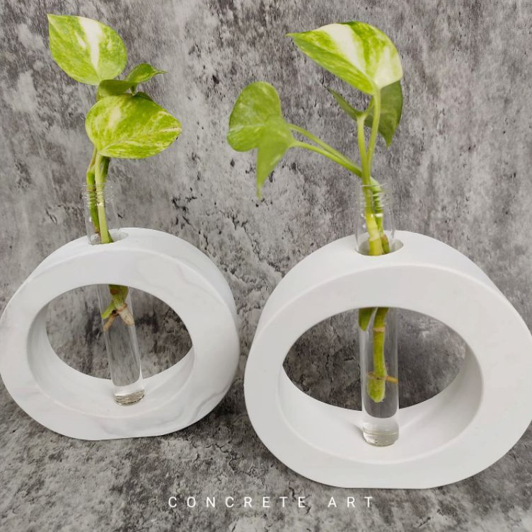 Vas Aesthetic Round  Tube Putih Cocok Untuk Tanaman Hidup  Bunga Kering Pajangan Dekorasi Props Foto