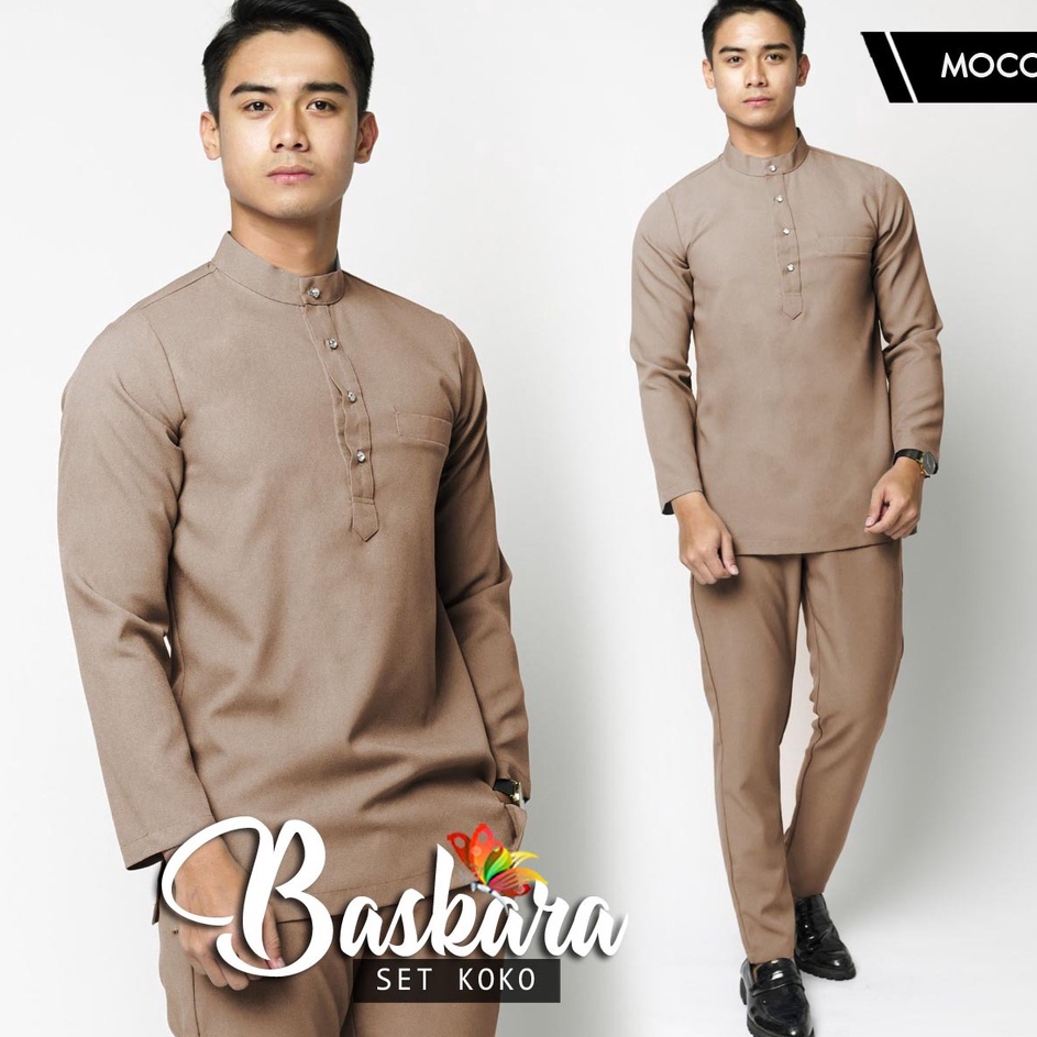 Hemat Biaya  SETELAN FASHION GAMIS KOKO PRIA SET BASKARA ATASAN KEMEJA COWOK KERAH KOKO LENGAN PANJA