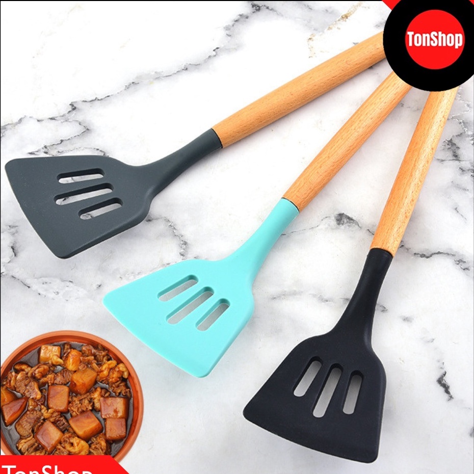 Lariz manis Sodet Silikon Gagang Kayu  Sodet Silikon Tahan Panas  Spatula Silikon Tahan Panas  Sutil