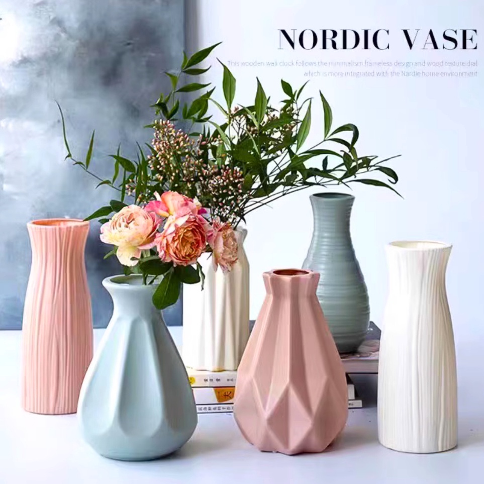 VAS BUNGA PLASTIK MELAMIN WARNA WARNI VAS BUNGA NORDIC VAS HIAS DEKORASI MEJA VAS MINIMALIS VAS BUNG
