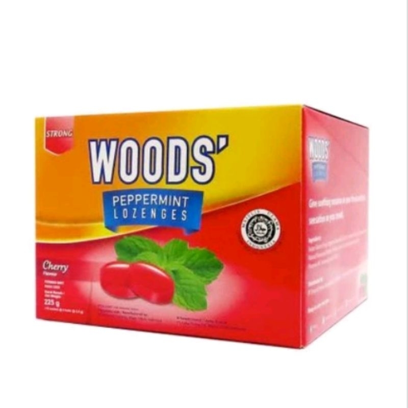 

Woods lozenges Cherry permen obat batuk pelega tenggorokan 1 box