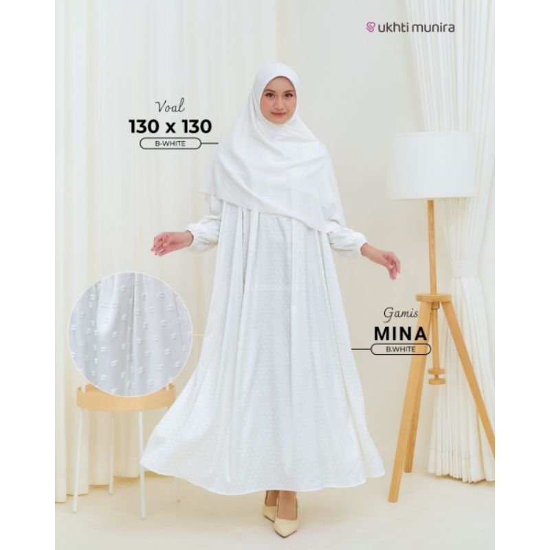 MINA GAMIS UKHTI TERBARU GAMIS GLOSY MEWAH ABAYA DRESS PUTIH PREMIUM