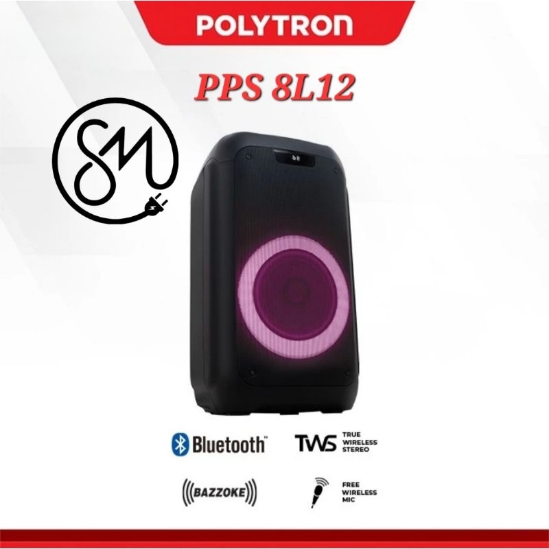 Speaker Polytron Party box PPS 8L12 Portable Bluetooth PPS8L12 Karaoke