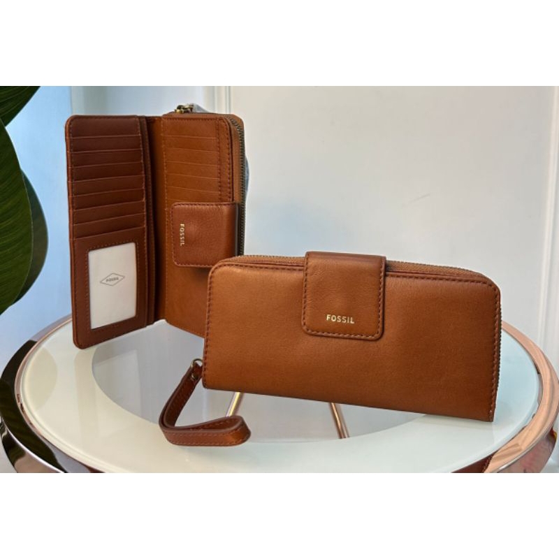 dompet ocil madison zip clutch mdm brown original