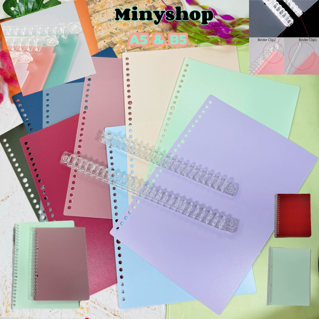

Paket Ekonomis DIY Cover Binder+Ring Untuk A5 B5 Mika Lebih Tebal Warna Pastel