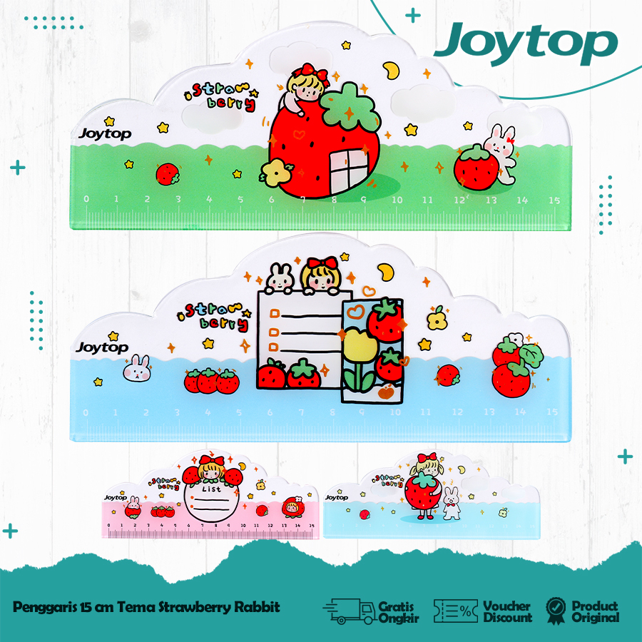

JOYTOP Penggaris 15 cm Stawberry Rabbit