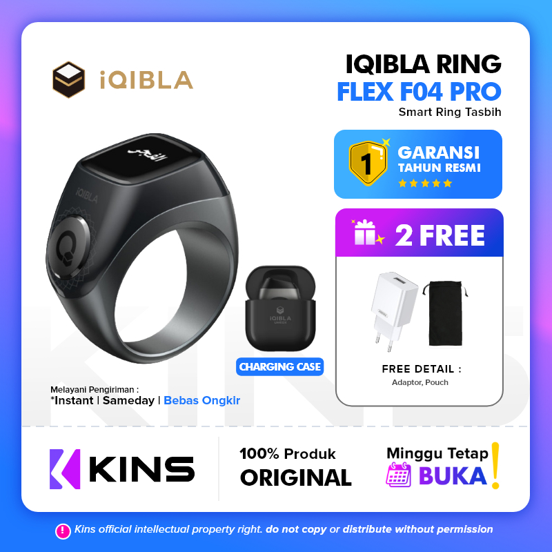 iQibla Zikr F04 PRO Cincin Tasbih Digital / iQibla Zikr Smart Ring Flex F04 PRO Cincin Tasbih Digita