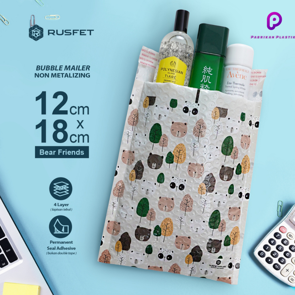 

Polymailer Amplop Plastik Packing Motif Rusfet 12x18 / Satuan / Harga Grosir