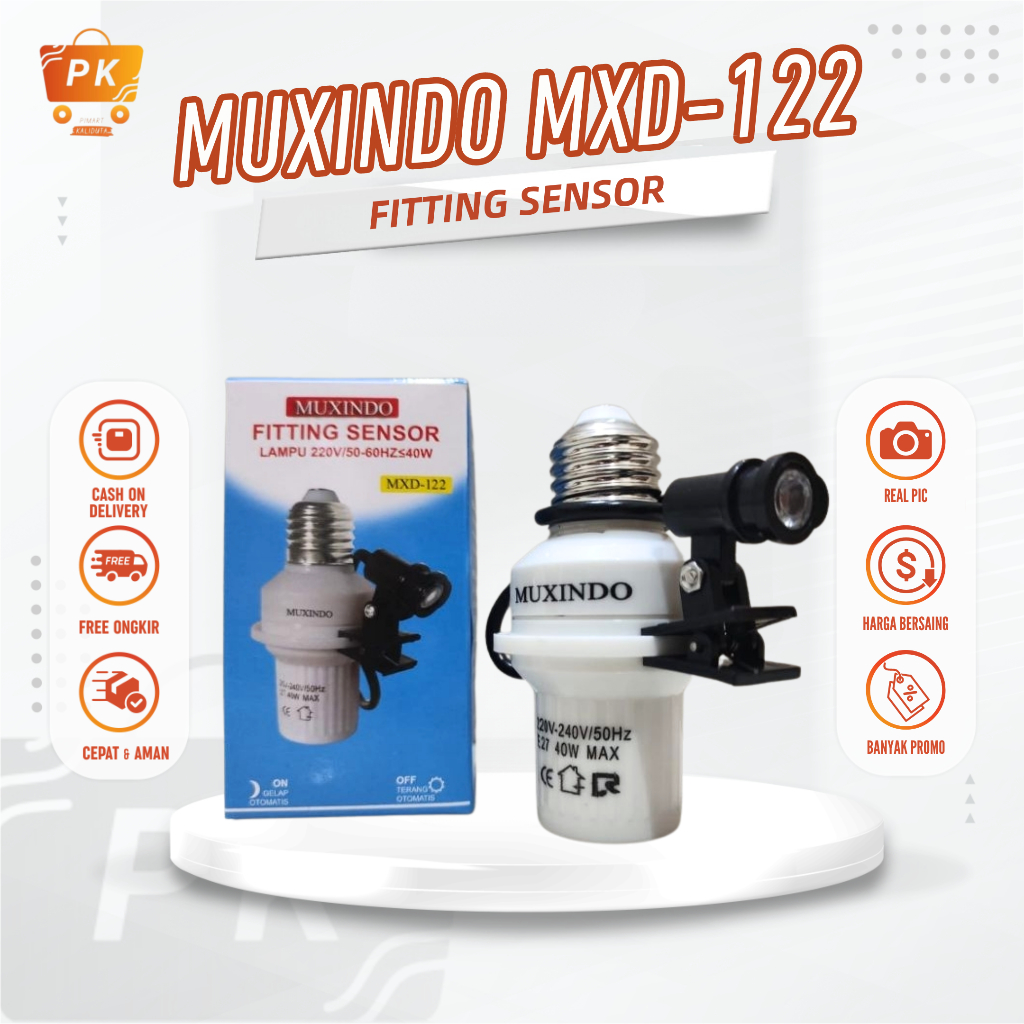 Fitting Sensor Cahaya Lampu Bohlam E27 Otomatis Nyala Mati Siang dan Malam Muxindo MXD-122