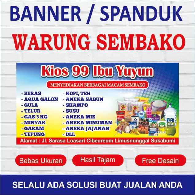 Banner Warung Sembako Kebutuhan Rumah Tangga Warung Sembako Warung Kelonggaran Warung Grosir dan Ece