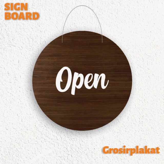 

Papan Open Closed Sign Board Kayu Gantungan Signage Cafe Wooden Buka Tutup Label Rantai Dinding Restoran Toko