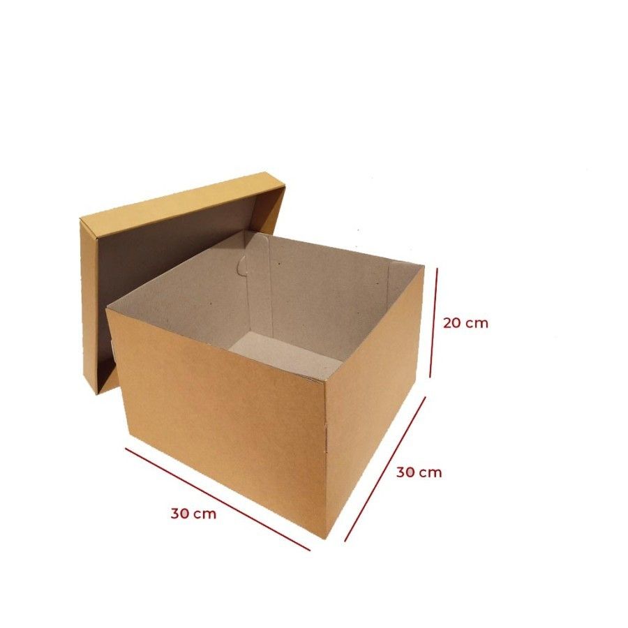 

Dus Cake Ulang Tahun Box Kue Tart Packaging Hampers Ukuran 30x30x20 cm Coklat Polos
