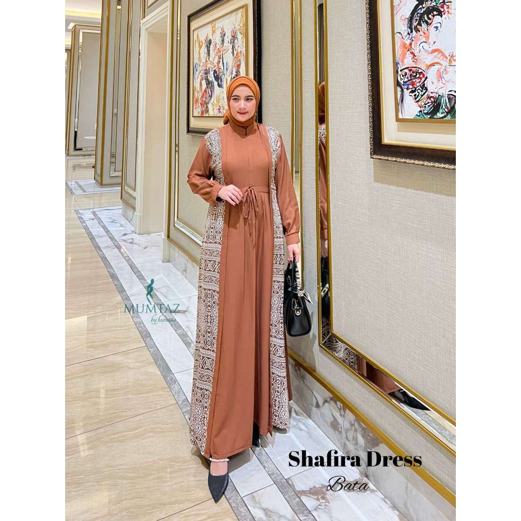 DRESS GAMIS WANITA MOTIF BATIK - SHAFIRA | GAMIS DRESS WANITA TURKEY | GAMIS WANITA ELEGAN BUSUI